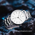 Reloj de la banda de acero inoxidable casual de acero para hombres